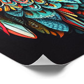 抽象芸術フクロウ ポスター (角)