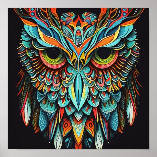 抽象芸術フクロウ ポスター (正面)