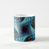 抽象芸術フラクタルの背景 – コンピュータが生成したi コーヒーマグカップ (中央)