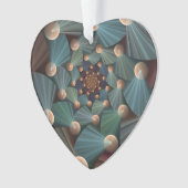 抽象芸術フラクタルアートとデプスブラウン石板ブルー オーナメント (正面)