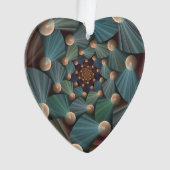 抽象芸術フラクタルアートとデプスブラウン石板ブルー オーナメント (正面)