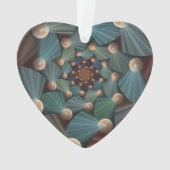 抽象芸術フラクタルアートとデプスブラウン石板ブルー オーナメント (裏面)