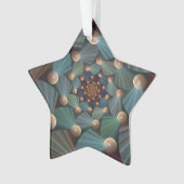 抽象芸術フラクタルアートとデプスブラウン石板ブルー オーナメント (正面)