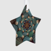 抽象芸術フラクタルアートとデプスブラウン石板ブルー オーナメント (正面)