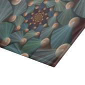 抽象芸術フラクタルアートとデプスブラウン石板ブルー カッティングボード (角)