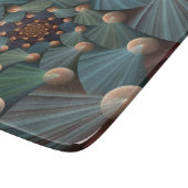 抽象芸術フラクタルアートとデプスブラウン石板ブルー カッティングボード (角)