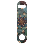 抽象芸術フラクタルアートとデプスブラウン石板ブルー スピード栓抜き (正面)