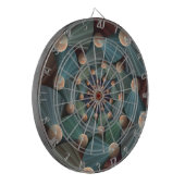 抽象芸術フラクタルアートとデプスブラウン石板ブルー ダーツボード (正面左)