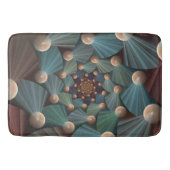 抽象芸術フラクタルアートとデプスブラウン石板ブルー バスマット (正面)