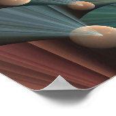 抽象芸術フラクタルアートとデプスブラウン石板ブルー ポスター (角)