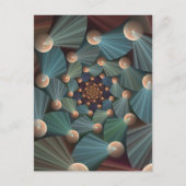 抽象芸術フラクタルアートとデプスブラウン石板ブルー ポストカード (正面)