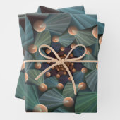 抽象芸術フラクタルアートとデプスブラウン石板ブルー ラッピングペーパーシート (インサイチュ)