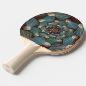 抽象芸術フラクタルアートとデプスブラウン石板ブルー 卓球ラケット (正面アングル)