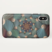 抽象芸術フラクタルアートとデプスブラウン石板ブルー Case-Mate iPhoneケース (裏面(横))