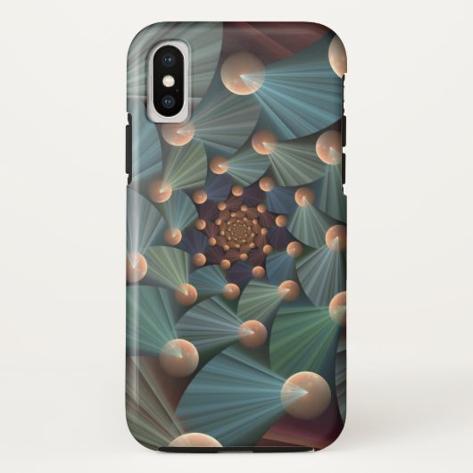 抽象芸術フラクタルアートとデプスブラウン石板ブルー Case-Mate iPhoneケース (裏面)