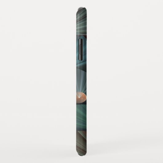 抽象芸術フラクタルアートとデプスブラウン石板ブルー Case-Mate iPhoneケース (裏面/右)