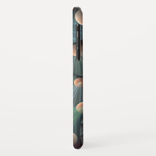 抽象芸術フラクタルアートとデプスブラウン石板ブルー Case-Mate iPhoneケース (裏面/左)