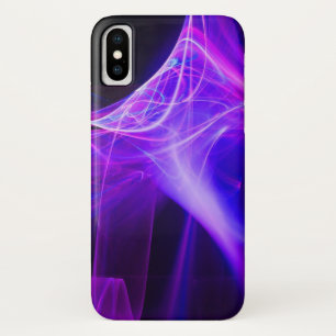 抽象芸術フラクタルスワーズ(紫の青のピンク) iPhone X ケース