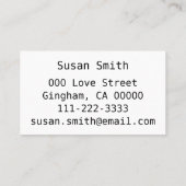 抽象芸術フラクタルバーガンディプラムフラクタル 名刺 (裏面)