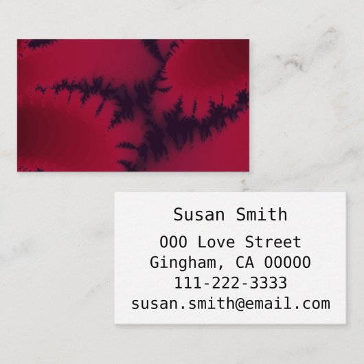 抽象芸術フラクタルバーガンディプラムフラクタル 名刺 (正面/裏面)