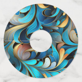 抽象芸術フラクタルパターン ワイングラスタグ