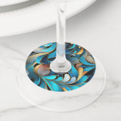 抽象芸術フラクタルパターン ワイングラスタグ (クローズアップ)