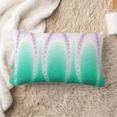 抽象芸術フラクタルパターン – 緑の紫色のグラデーション ランバークッション (ブランケット)