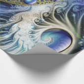 抽象芸術フラクタルファンタジー ラッピングペーパー (コーナー)