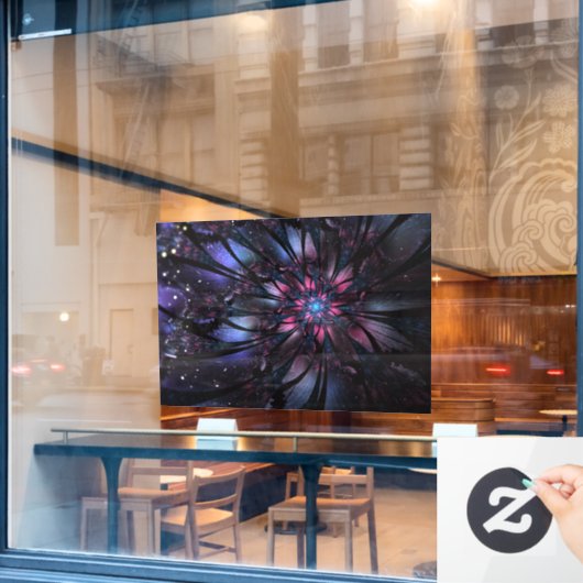 抽象芸術フラクタルフラワーデザイン。 ウィンドウサイン (カフェ窓)