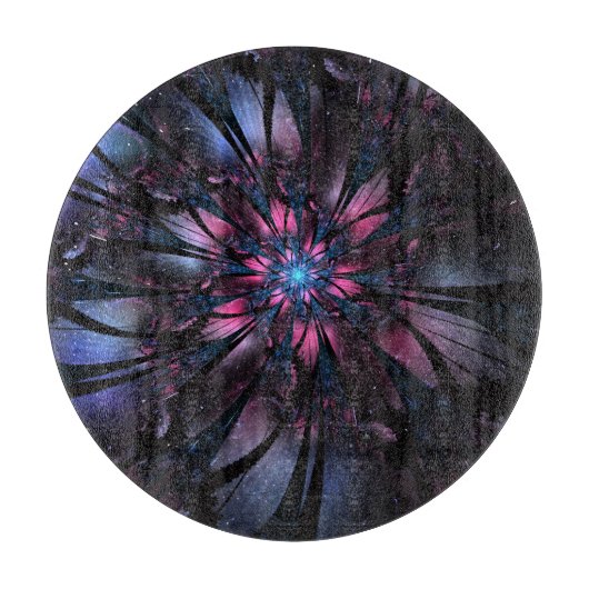 抽象芸術フラクタルフラワーデザイン。 カッティングボード (正面)