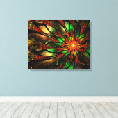 抽象芸術フラクタルフラワーデザイン。 キャンバスプリント (インサイチュ (ウッドフロア))