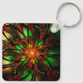 抽象芸術フラクタルフラワーデザイン。 キーホルダー (裏面)