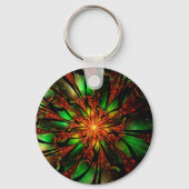 抽象芸術フラクタルフラワーデザイン。 キーホルダー (正面)