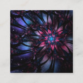 抽象芸術フラクタルフラワーデザイン。 スクエア名刺 (正面)