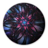 抽象芸術フラクタルフラワーデザイン。 セラミックノブ (正面)