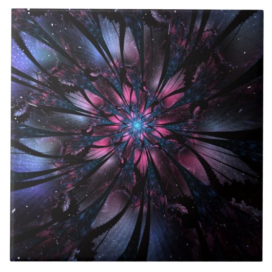 抽象芸術フラクタルフラワーデザイン。 タイル (正面)