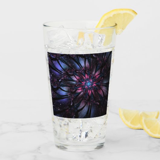 抽象芸術フラクタルフラワーデザイン。 タンブラーグラス (アイス裏面)