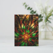 抽象芸術フラクタルフラワーデザイン。 ポストカード (スタンド正面)