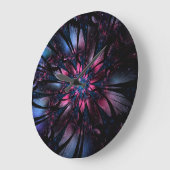 抽象芸術フラクタルフラワーデザイン。 ラージ壁時計 (傾斜)