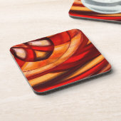 抽象芸術フラクタル円ポスタープリント コースター (左側)