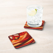 抽象芸術フラクタル円ポスタープリント コースター (右側)