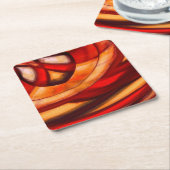 抽象芸術フラクタル円ポスタープリント スクエアペーパーコースター (アングル)