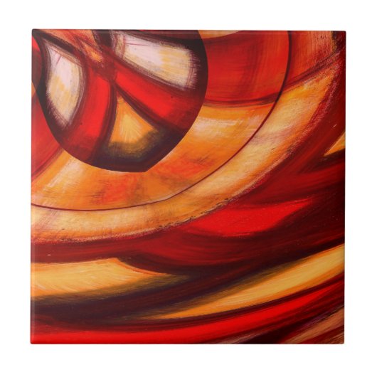 抽象芸術フラクタル円ポスタープリント タイル (正面)