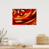 抽象芸術フラクタル円ポスタープリント ポスター (キッチン)