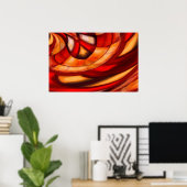 抽象芸術フラクタル円ポスタープリント ポスター (ホームオフィス)