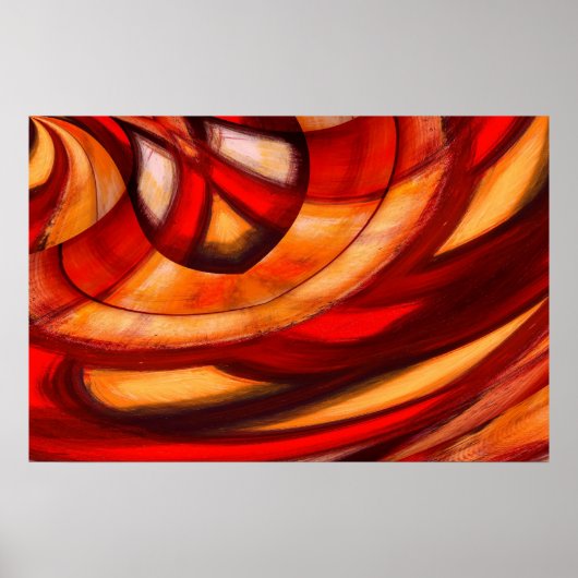 抽象芸術フラクタル円ポスタープリント ポスター (正面)