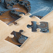 抽象芸術フラクタル南西ターコイズ ジグソーパズル (側面)