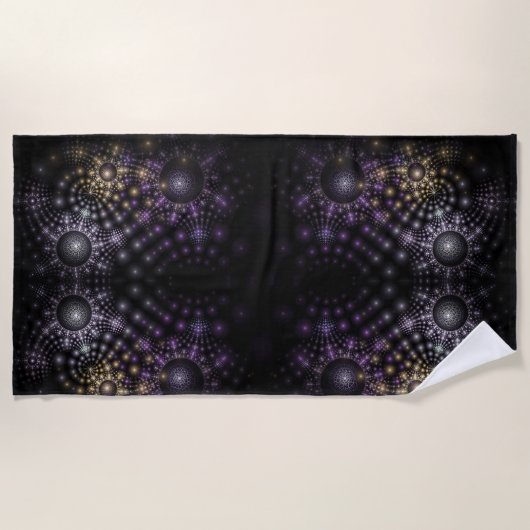 抽象芸術フラクタル圏アートマンダラ宇宙 ビーチタオル (正面)