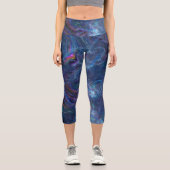 抽象芸術フラクタル星雲とジオメトリモーフ カプリレギンス (正面)