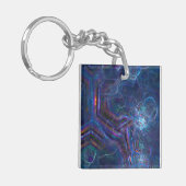 抽象芸術フラクタル星雲とジオメトリモーフ キーホルダー (正面左)